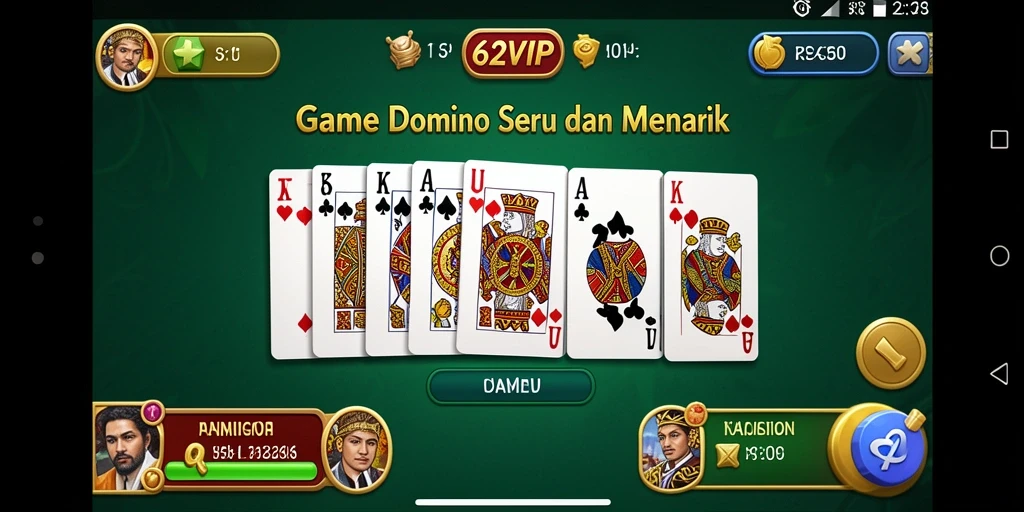 Tampilan gameplay seru dalam aplikasi 62VIP.