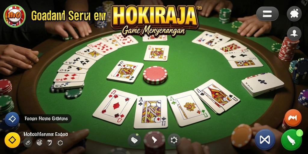 Tampilan gameplay HOKIRAJA yang seru dan interaktif di permainan Gaple.