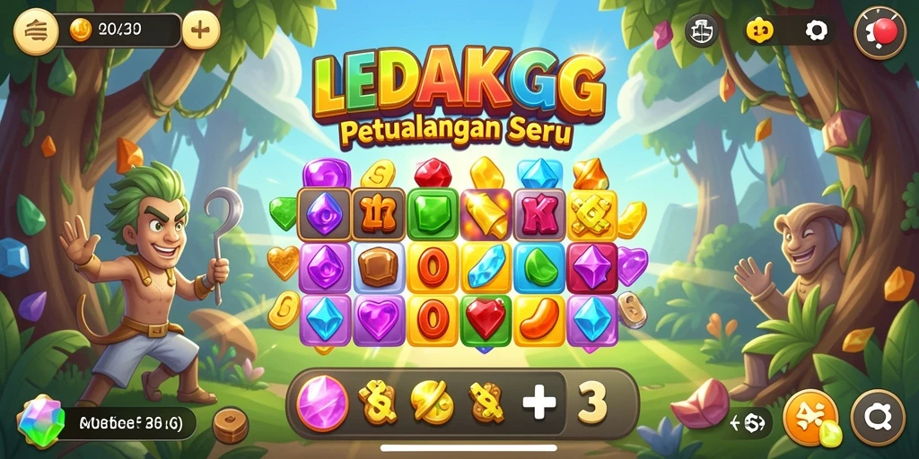 Tampilan gameplay seru dan penuh warna di LEDAKGG.