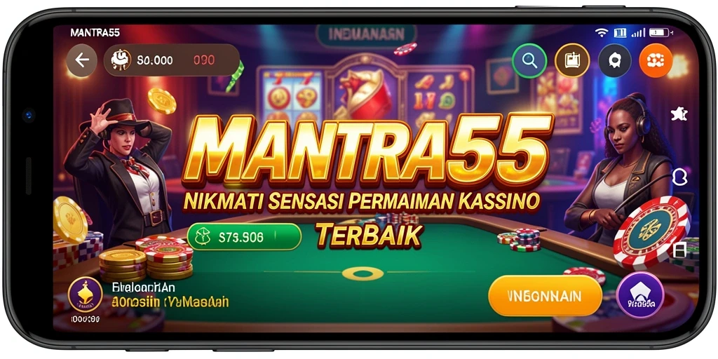 Tangkapan layar gameplay MANTRA55 yang menampilkan pengalaman kasino yang menarik.