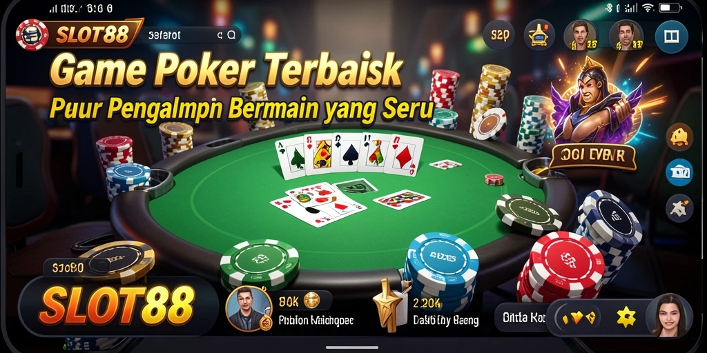 Tampilan gameplay Poker yang seru dan kompetitif di SLOT88.